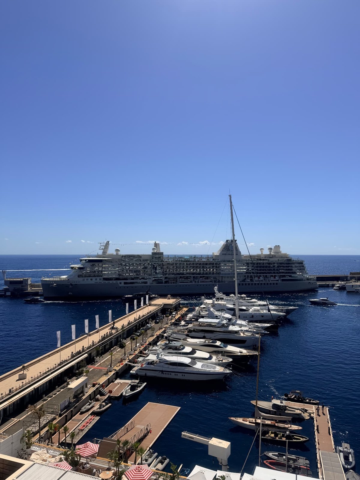 Silversea's Silver Ray docked in Monaco on embarkation day.