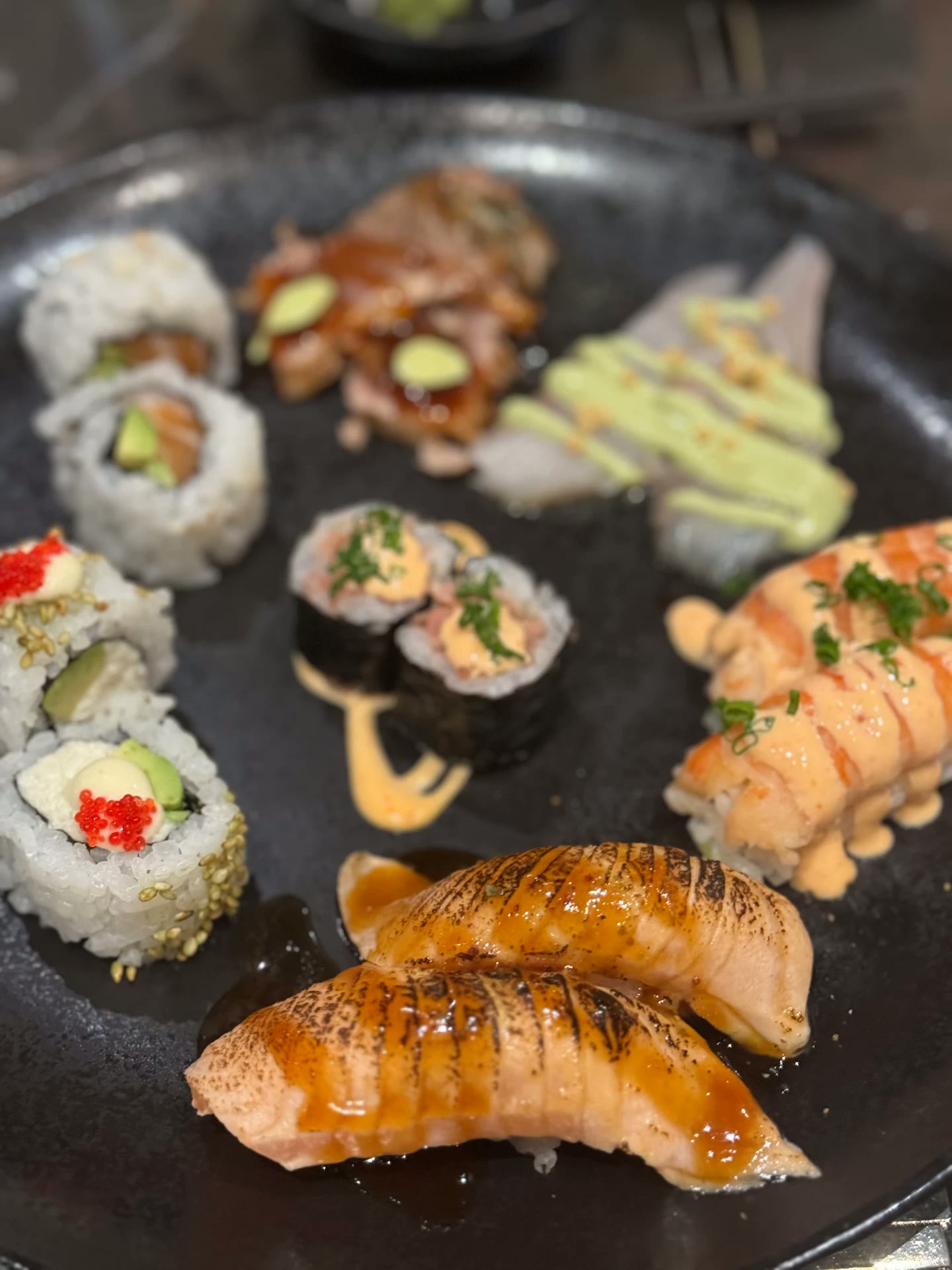 Sushi and nigiri at Sakura restaurant, Explora Journeys